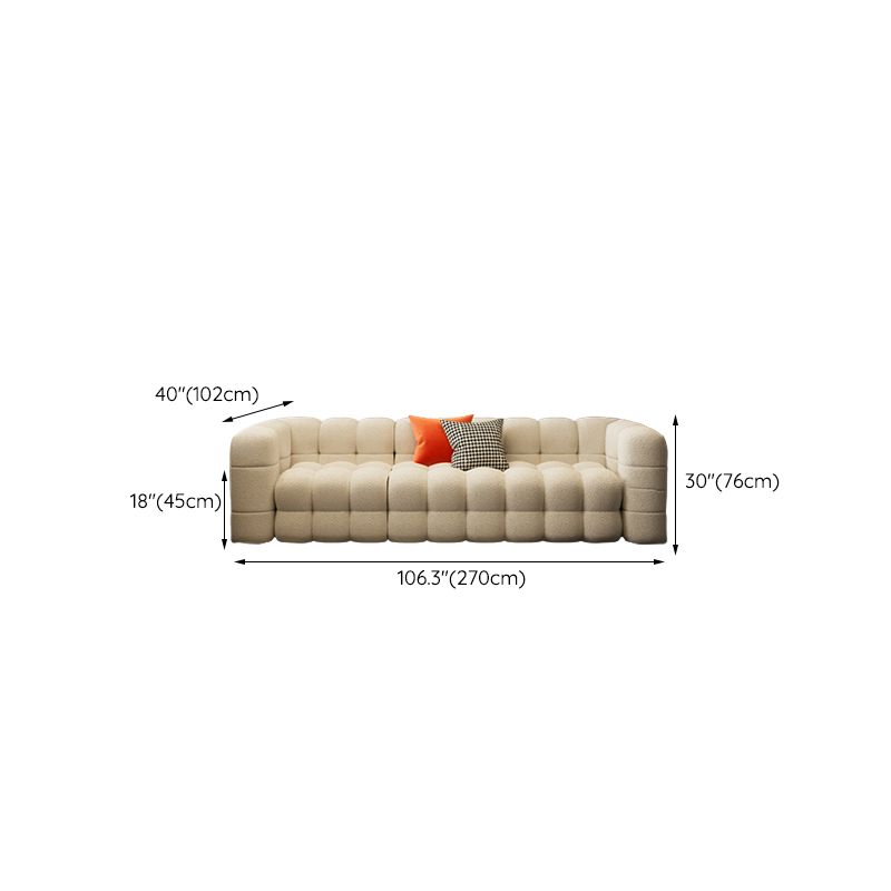 40" Wide Scandinavian Sofa Bed White Fabric Seating with Pillows