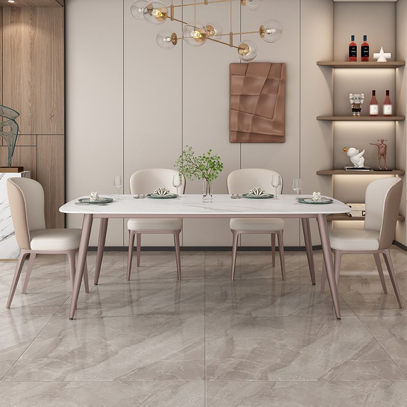 1/2/5/7 Pcs White Sintered Stone Dining Room Set Table Furniture Set for Home