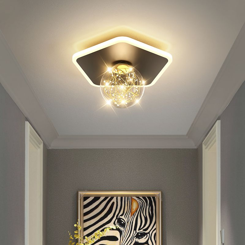 Globe LED Ceiling Light Contemporary Style Flush Mount Lighting Fixture for Living Room