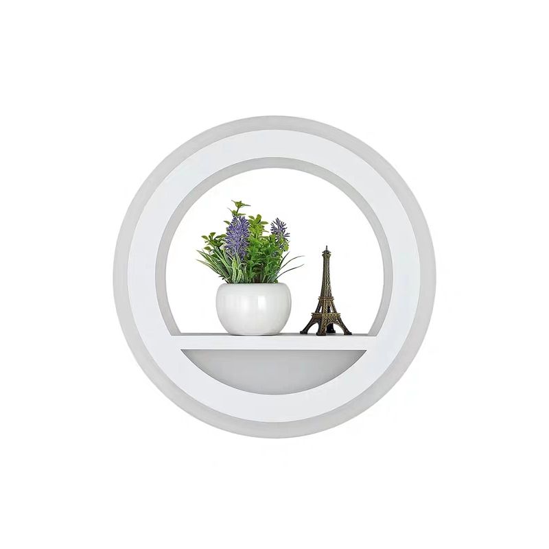 Nordic LED Wall Light Sconce Black Round/Elephant/Giraffe Ultrathin Wall Mounted Lamp with Acrylic Shade in Warm/White Light