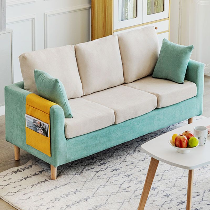 Modern Square Arm Standard Sofa Wooden Settee for Living Room