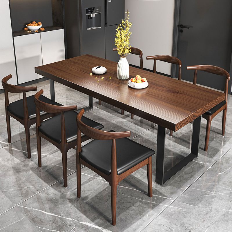 Industrial 1/3/5/7 Pieces Dining Set Rectangle Pine Wood Dining Table for Dining Room