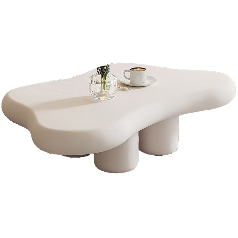 Artificial Wood Coffee or End Table Contemporary 4 Legs Coffee Table in Beige