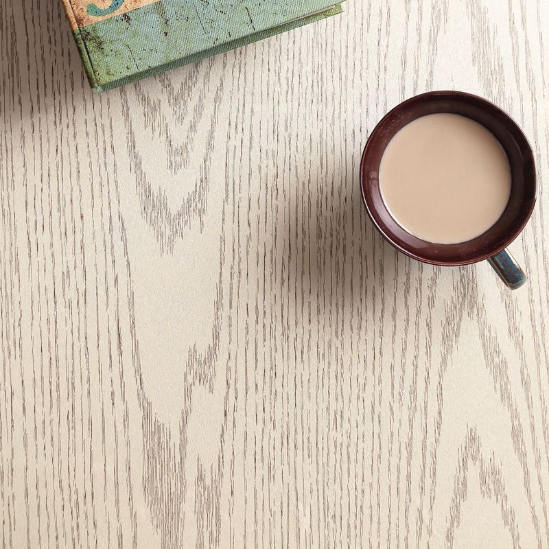Simplicity Wood Printing Wallpaper Roll PVC Self Stick Beige Wall Decor for Bedroom