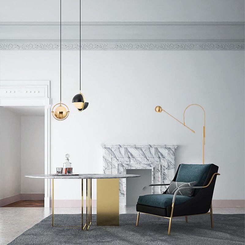 Globe single hanglamp in moderne creatieve stijl smeedijzeren hangende lamp met glazen schaduw