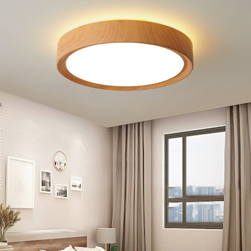 Luces de techo empotradas redondas Iluminación empotrada LED de madera para dormitorio