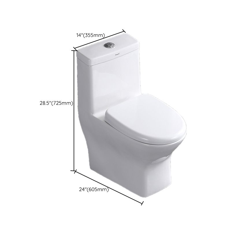 Contemporary Skirted Toilet Bowl One Piece Flush Toilet with Seat
