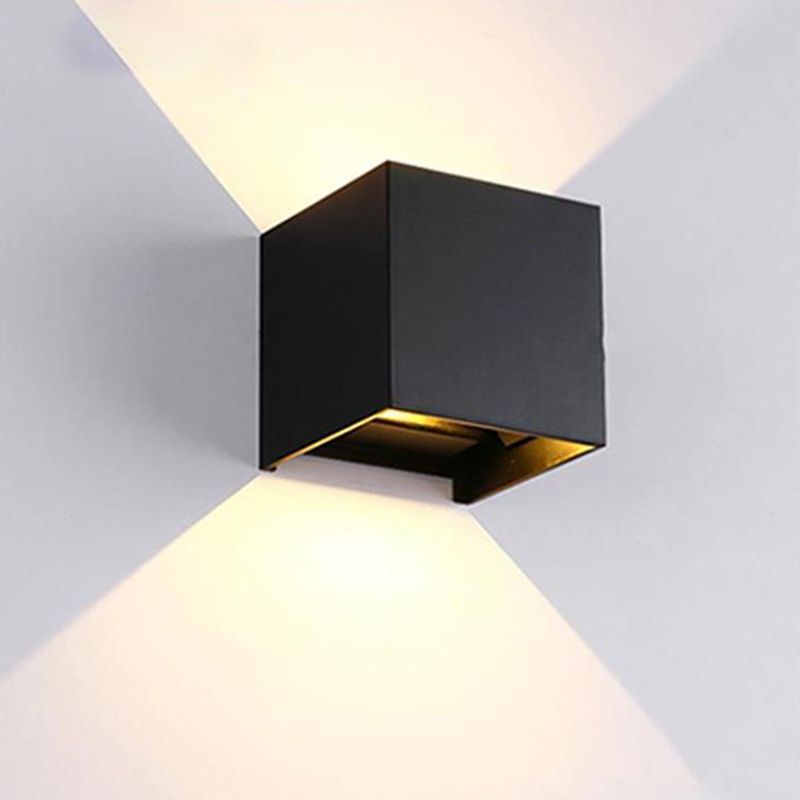 Modern Minimalist Style Square Wall Mounted Light Fixture Metal 2 Lights Wall Lights