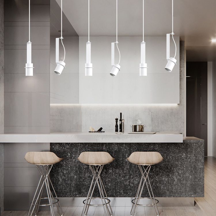 Zylindrischer Anhänger Spotlight Nordic 1 Head Metal Down Lighting Feature für Schlafzimmer