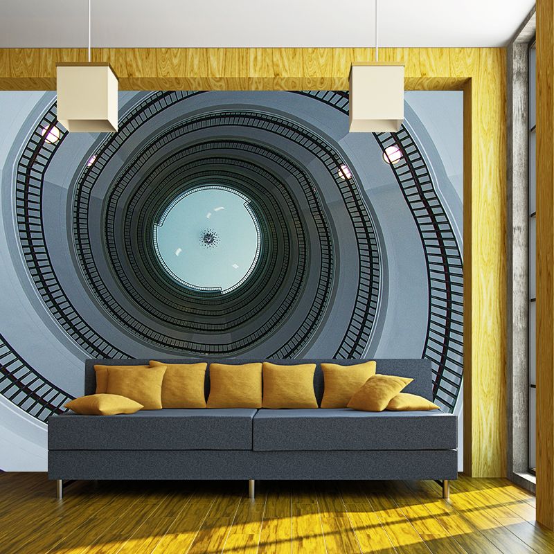 Customized Spiral Staircase Mural Wallpaper Mildew Resistant Wall Decor for Bedroom