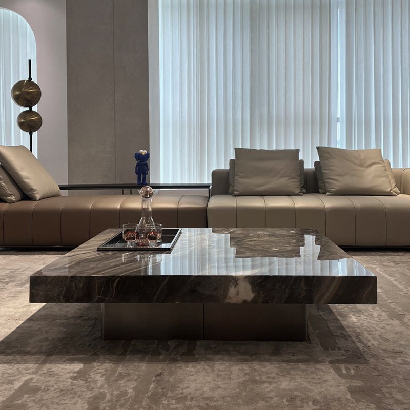 11"H Contemporary Coffee Table Black Slate Coffee Cocktail Table