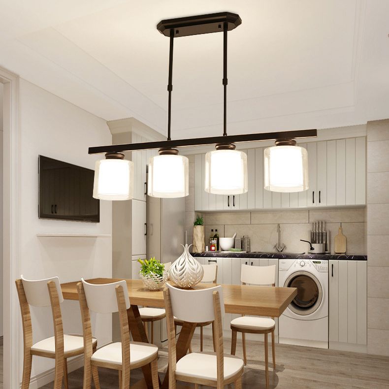 Fidutri di illuminazione a lampadario contemporanei di vetro a vetro pulito contemporaneo dell'isola per tavolo da pranzo