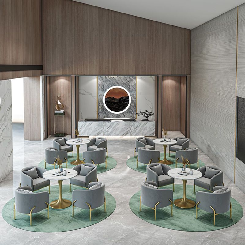 Traditional Luxury Round Dining Site Table Stone Home Furniture with Tulip Base