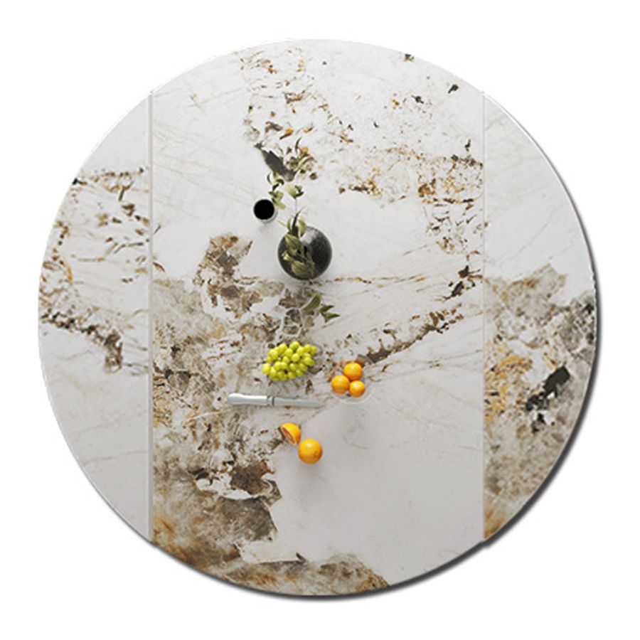 Mesa de comedor de lujo tradicional mesa de pedestal de piedra sinterizada con base de metal