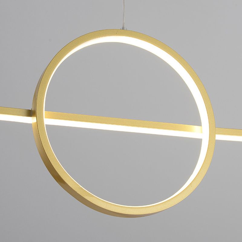 Metal and Acrylic Pendant Ceiling in Black / Gold Post Modern Kitchen Island Fixture