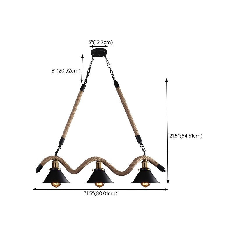 Industrial Hanging Ceiling Light Metal Pendant Lighting Fixtures in Black Finish