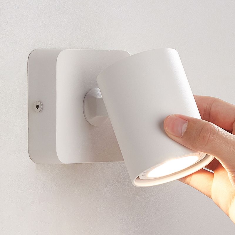 Modern Simple Led Wall Light Cylindrical Aluminium Rotatable Wall Lamp for Living Room