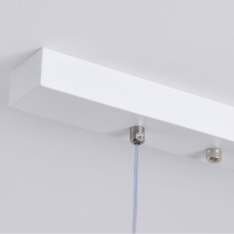 LED Island Lamp Modern Simple Island Hanging Lamp with Plastic Shade for Dining Room