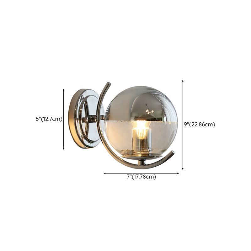 Simple Shape Wall Light Fixture Modern Glass Wall Light Fixtures in Gray