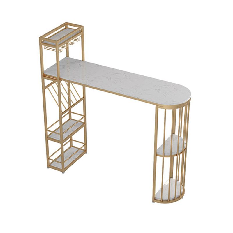 Bar Height Pub Table Specialty Glam Double Pedestal Bar Table for Bar