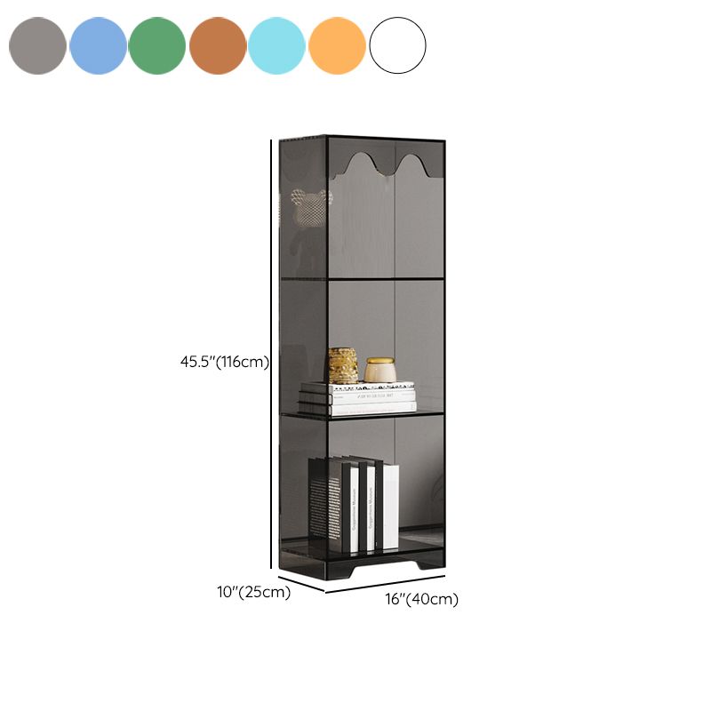 Modern Style Closed Back Book Shelf Standard Acrylic Bookcase for Study Room