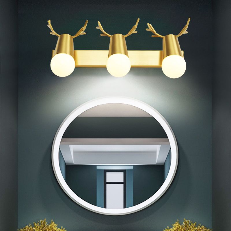 Metal Wall Lighting Modern Style Sconce Lamp in Gold for Bathroom