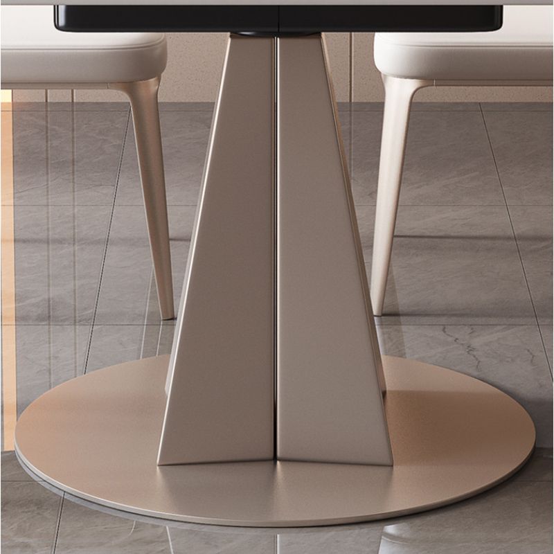 Modern Round Stone Table Standard Height Table Dining with Pedestal Base