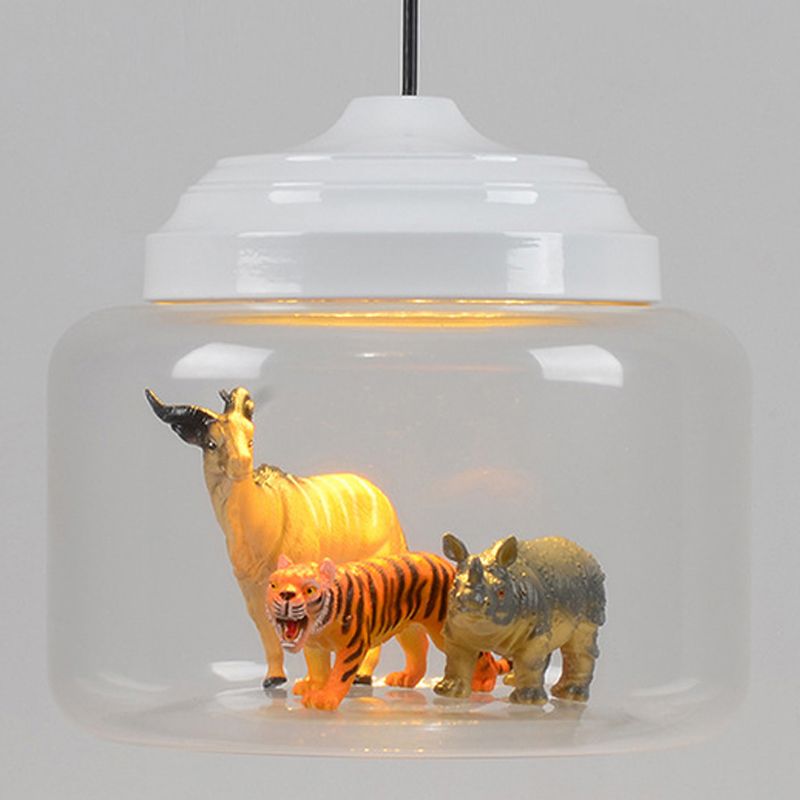 Moderne stijl kan hangend lichtglas 1 lichte hanglamp (inclusief willekeurig speelgoed) schaduwen)