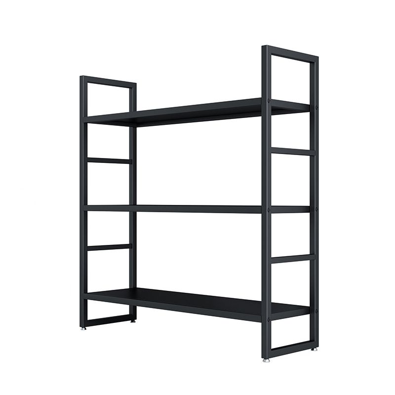 3/4/5-Shelf Iron Etagere Bookshelf Black and White Vertical Bookcase for Living Room