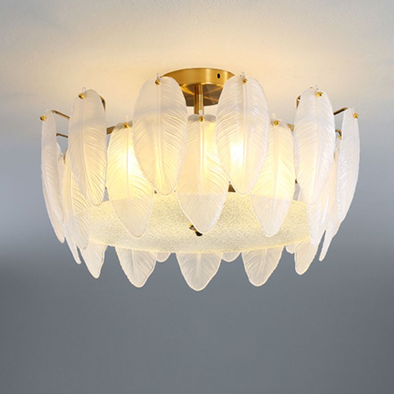 Creative Ceiling Lamp Modern Flush Mount Light Fixture with Glass Shade for Bedroom