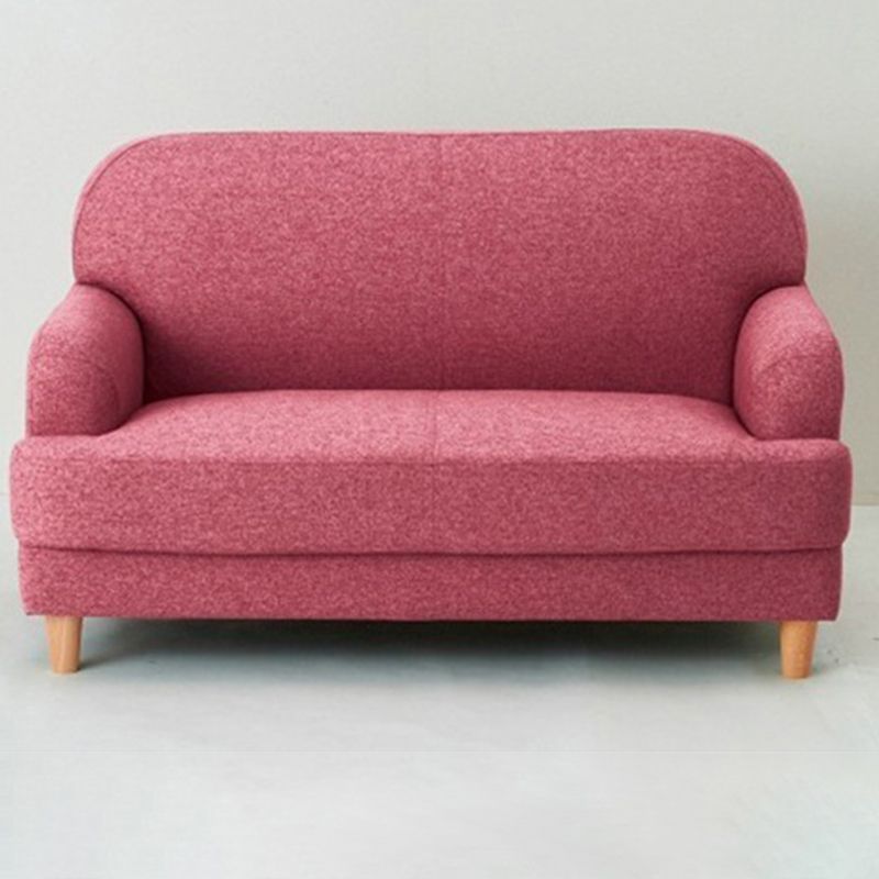 Contemporary Pink Cotton Settee Tight Back Sofa for Living Room