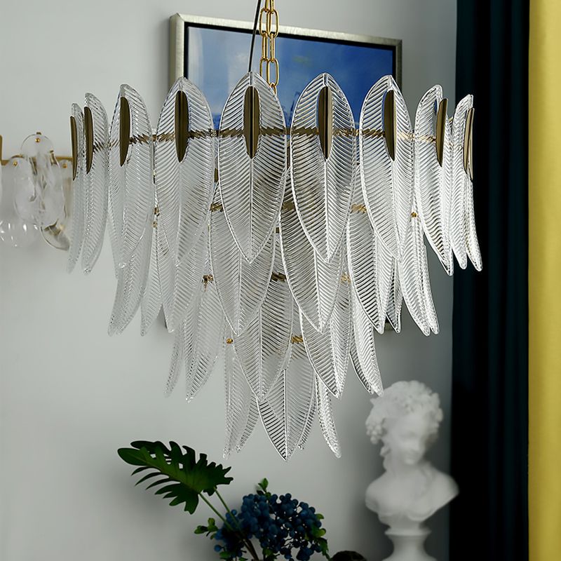 Estilo contemporáneo Luces colgantes de forma única Luces de lámpara de vidrio en oro