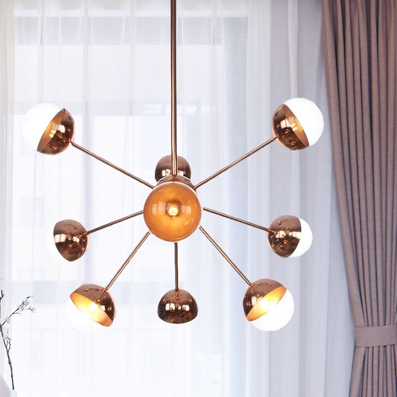 Semi-encastré Globe pour salle à manger, verre blanc/transparent/gris fumée, 9/12/15 lumières, luminaire semi-encastré contemporain en cuivre/chrome/or