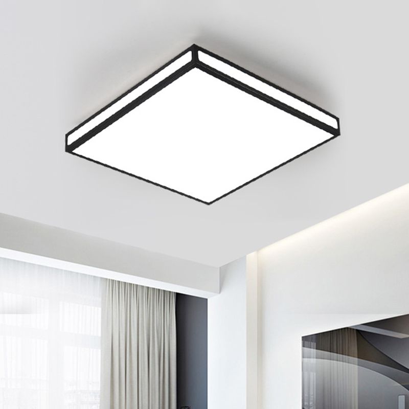 Nero Quadrato/Rettangolo LED Luce di Flusso Minimalistica Acrilico Vicino alla lampada da soffitto per Soggiorno