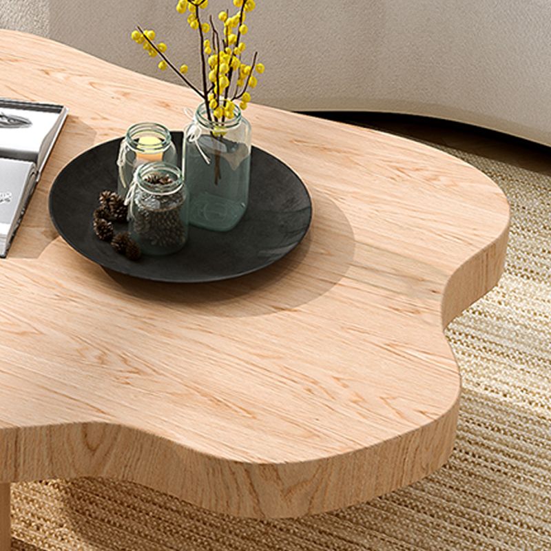 Solid Wood Cloud-Shaped Coffee Table Nordic 3 Legs Cocktail Table