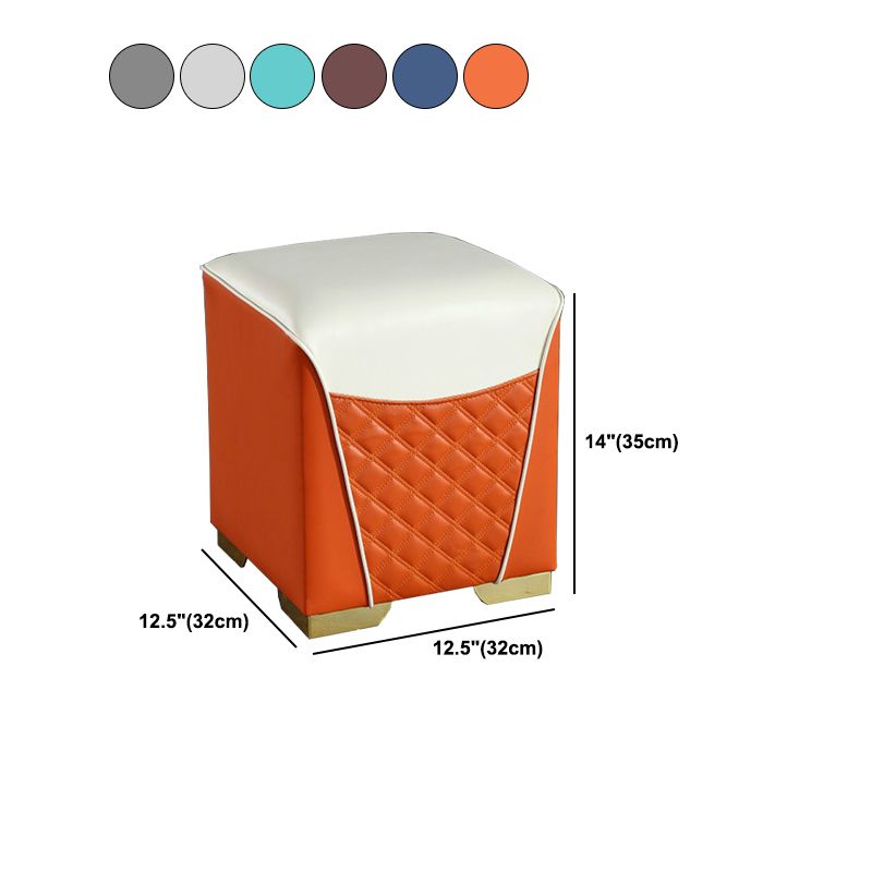 Orange Leather Standard Water Resistant Square Indoor Standard