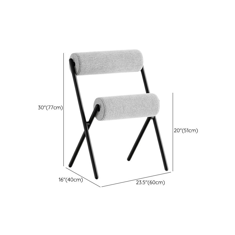 Nordic Stackable Backrest Cushion Chair with Metal Legs for Living Room