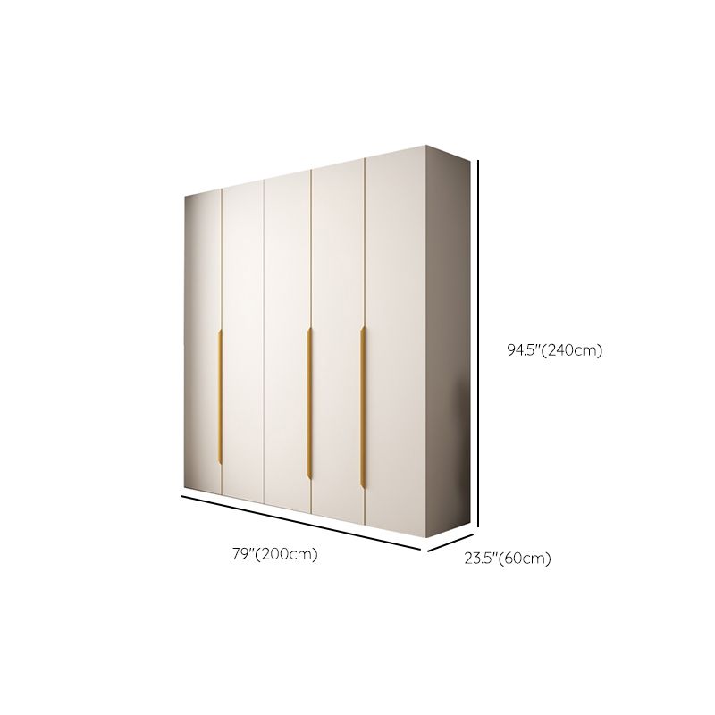 Modern Hinged Wardrobe Closet White Engineered Wood Wardrobe Armoire