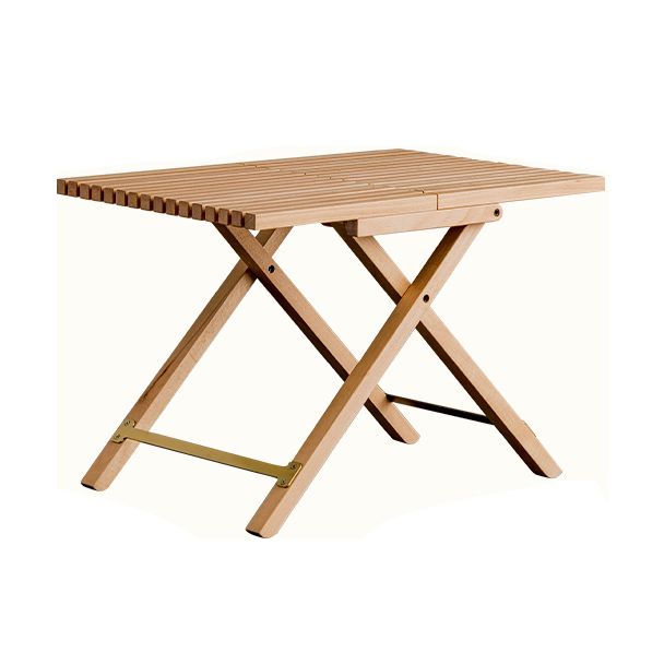 Modern Waterproof Wood Courtyard Table Rectangle Outdoor Table
