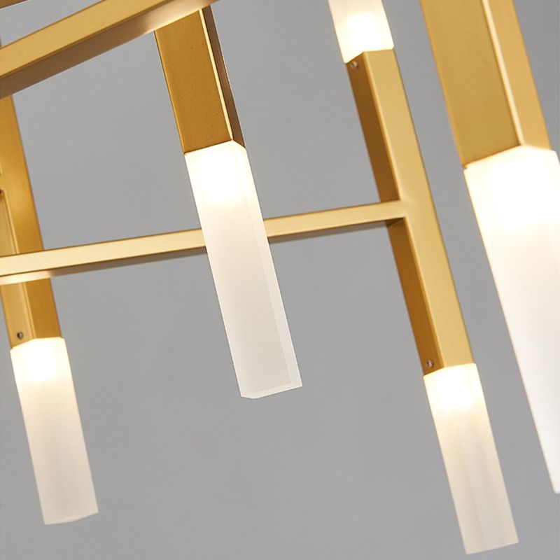 Modern Sputnik Chandelier Light Fixtures Metal LED Hanging Lamp for Living Room