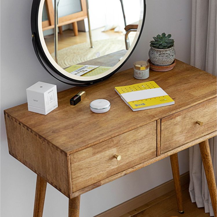 Contemporary Solid Wood Make-up Vanity Home Vanity Desk with Mirror