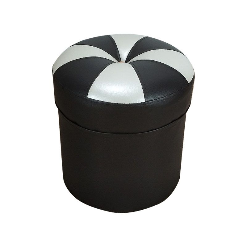 Modern Leather Pouf Water Resistant Round Pouf for Drawing Room