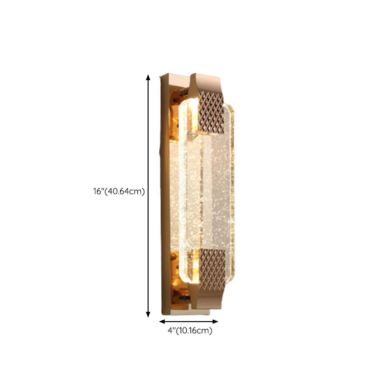 LED Crystal Wall Mount Lighting in Gold & Clear Modern Wall Sconce