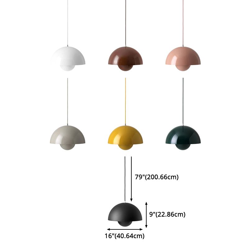 Makaroon im nordischen Stil hängend hängende Aluminiumlegierung Hemisphäre 1-Licht-Anhängerlampe für Bekleidungsgeschäft