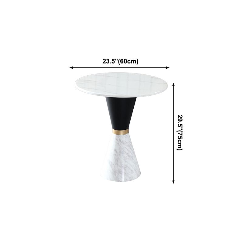 Round Stone Dining Table Traditional Luxury Dining Room Collection with Pedestal Base