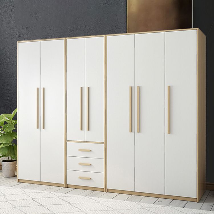 Hinged Wardrobe Cabinet with Garment Rod Contemporary Wardrobe Closet