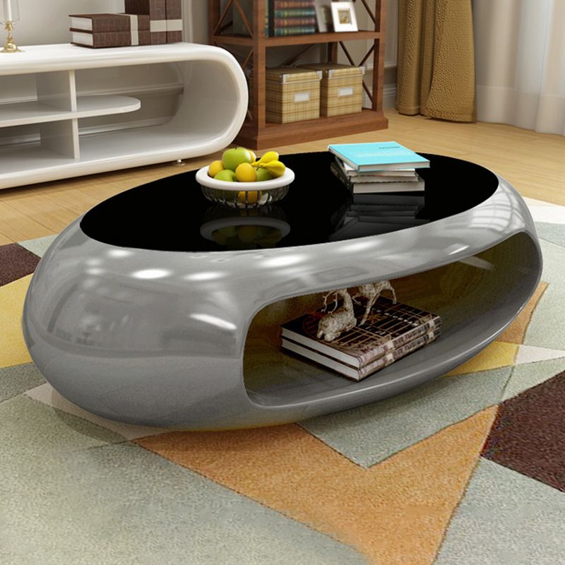 Contemporary Oval Cocktail Table 1 Single Stain-Resistant Coffee Table