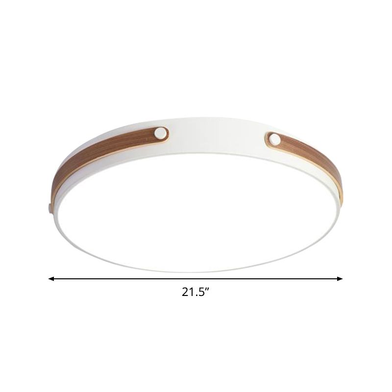 Cirkelvormige spoeling Modernistische acrylbruin/lichtbruin/roodbruine LED dicht bij plafondlamp in warm/wit licht, 16 "/21,5" breed