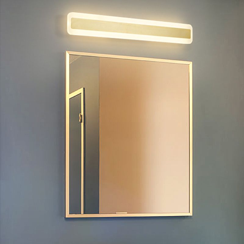 Linear Shape Metal Wall Sconce Modern Style Single Light Mirror Wall Mount Light