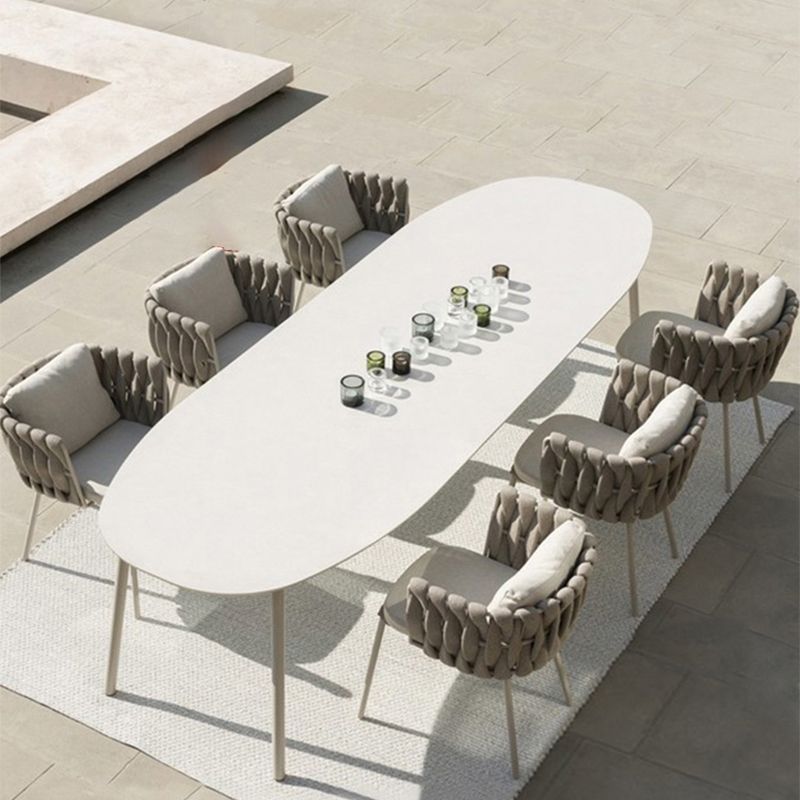 Dining Table Farmhouse Table with Metal Frame for Living Room